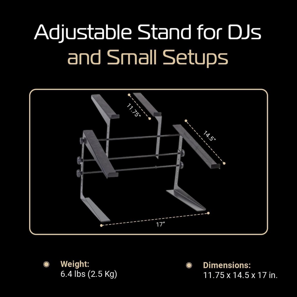 Lightweight DJ Controller Stand With Dual Shelves - Ultimate Stability & Style