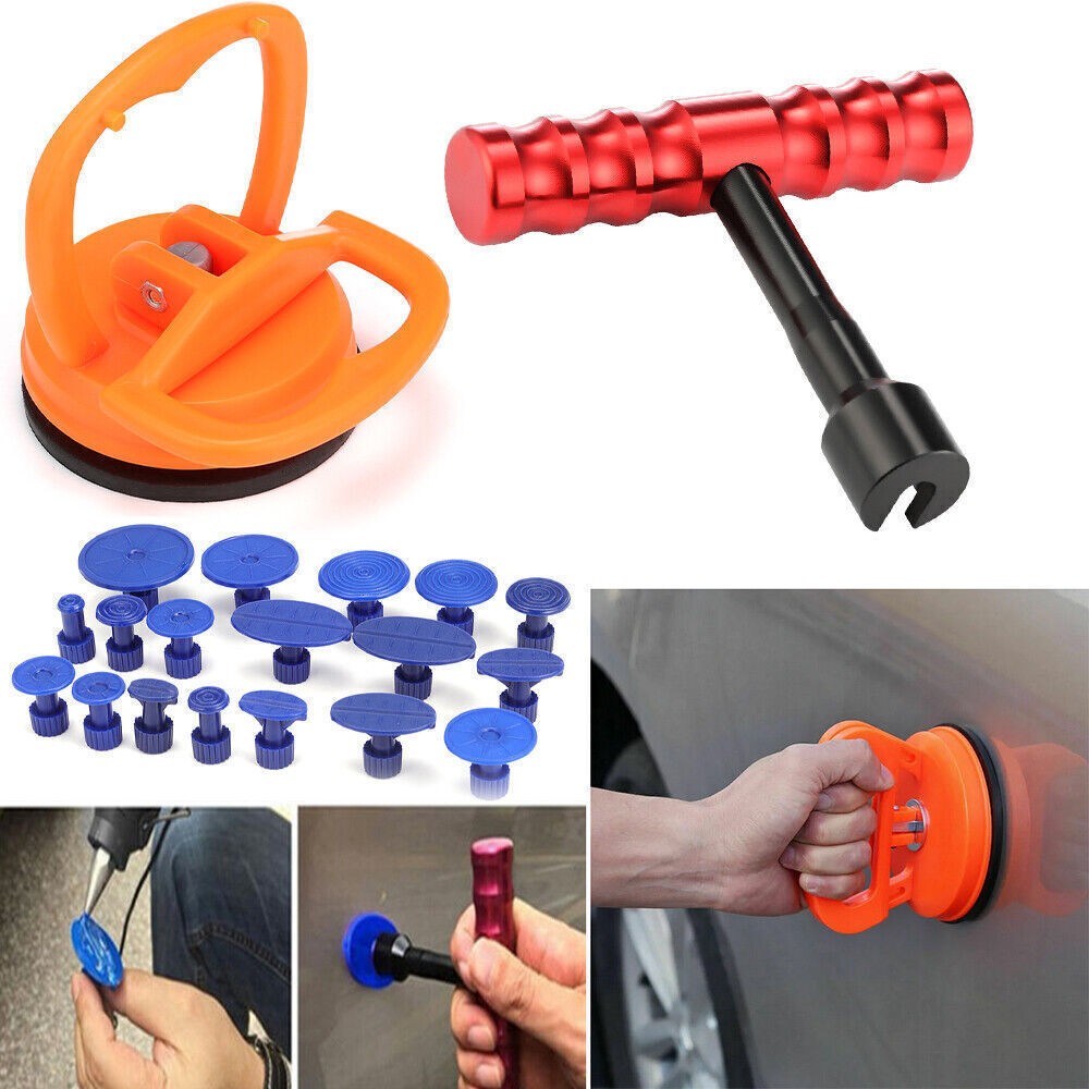 T-Bar Paintless Slide Hammer Dent Puller Repair Tool Removal Pulling Tabs Kit U#