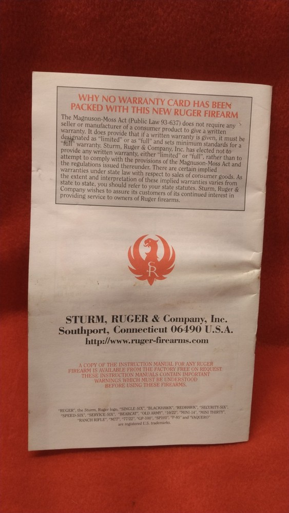 Ruger 10/22 Owners Manual
