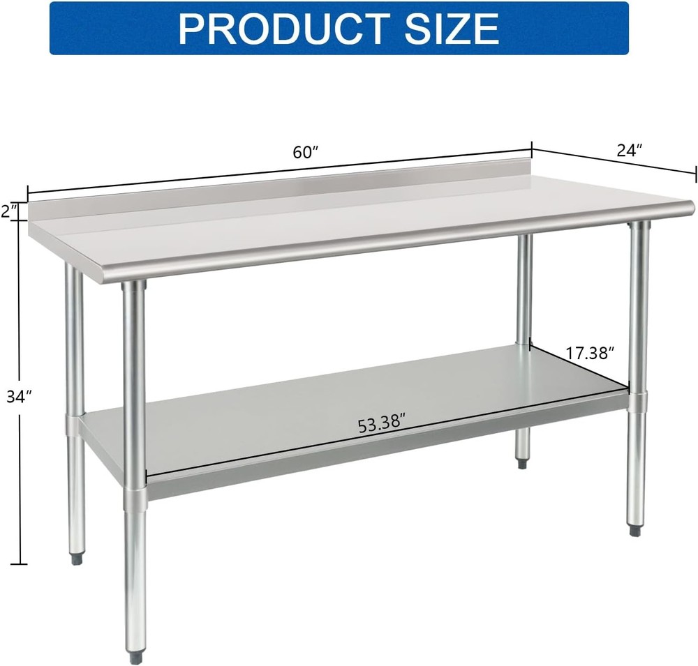 NSF Commercial Prep Table 24x60 Stainless Undershelf