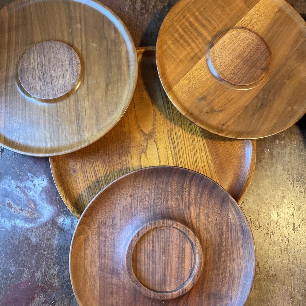 (4) Wooden serving platters