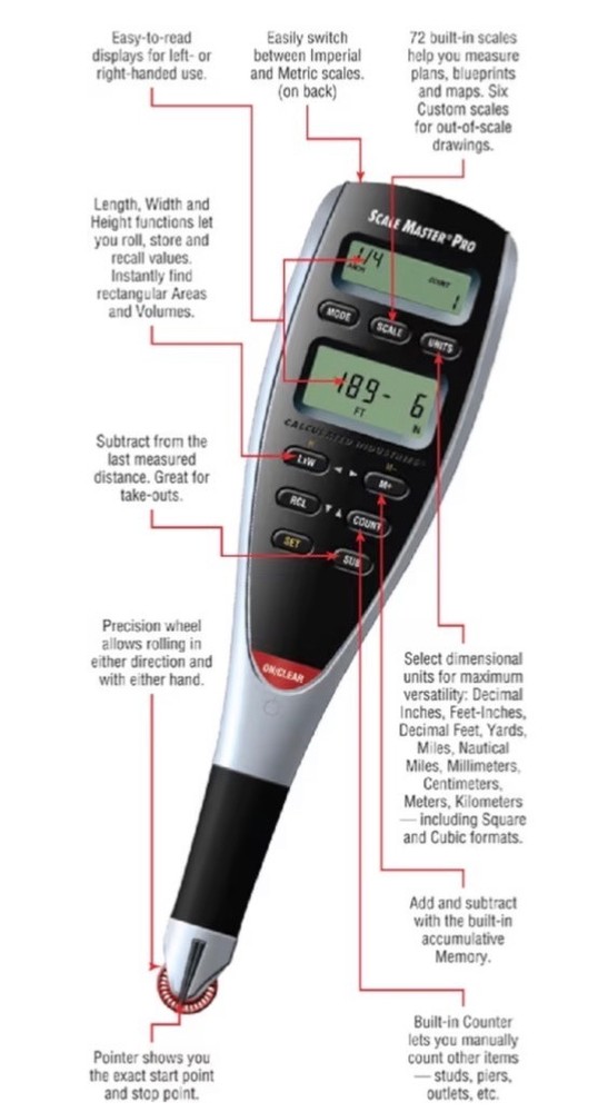Scale Master Pro 7.3-Inch Digital Plan Measure (6025)