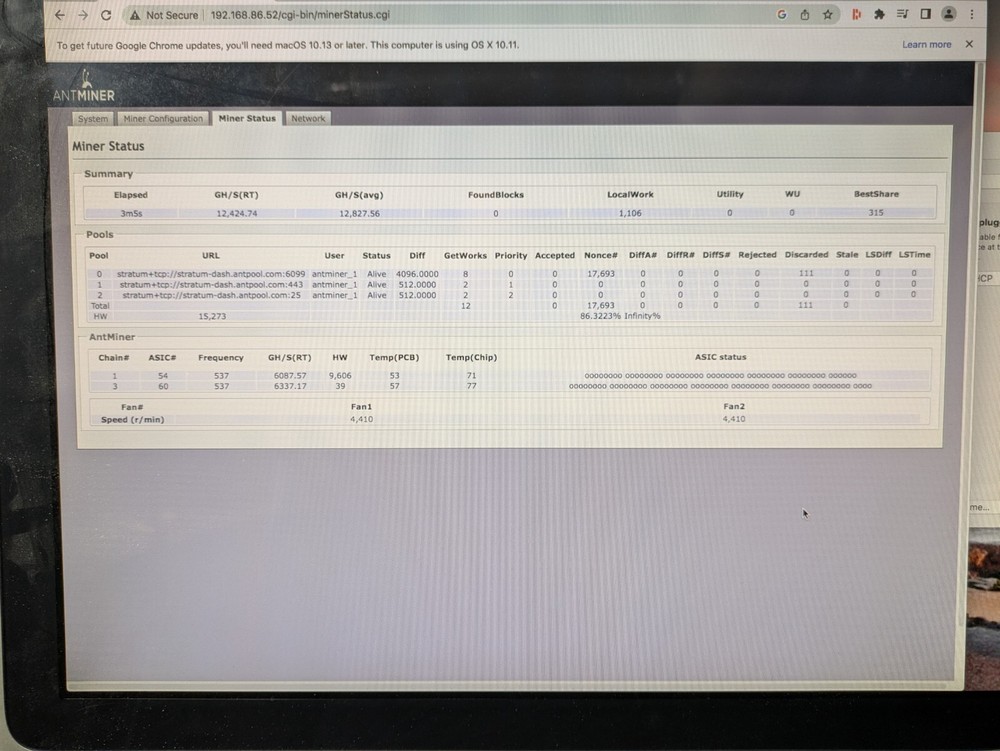 Bitmain Antminer D3 19.3G