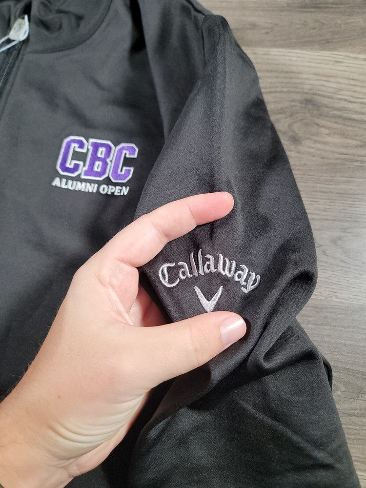 Callaway Golf Pullover Jacket 1/4 Zip Black Medium CBC High School Stretch NWT
