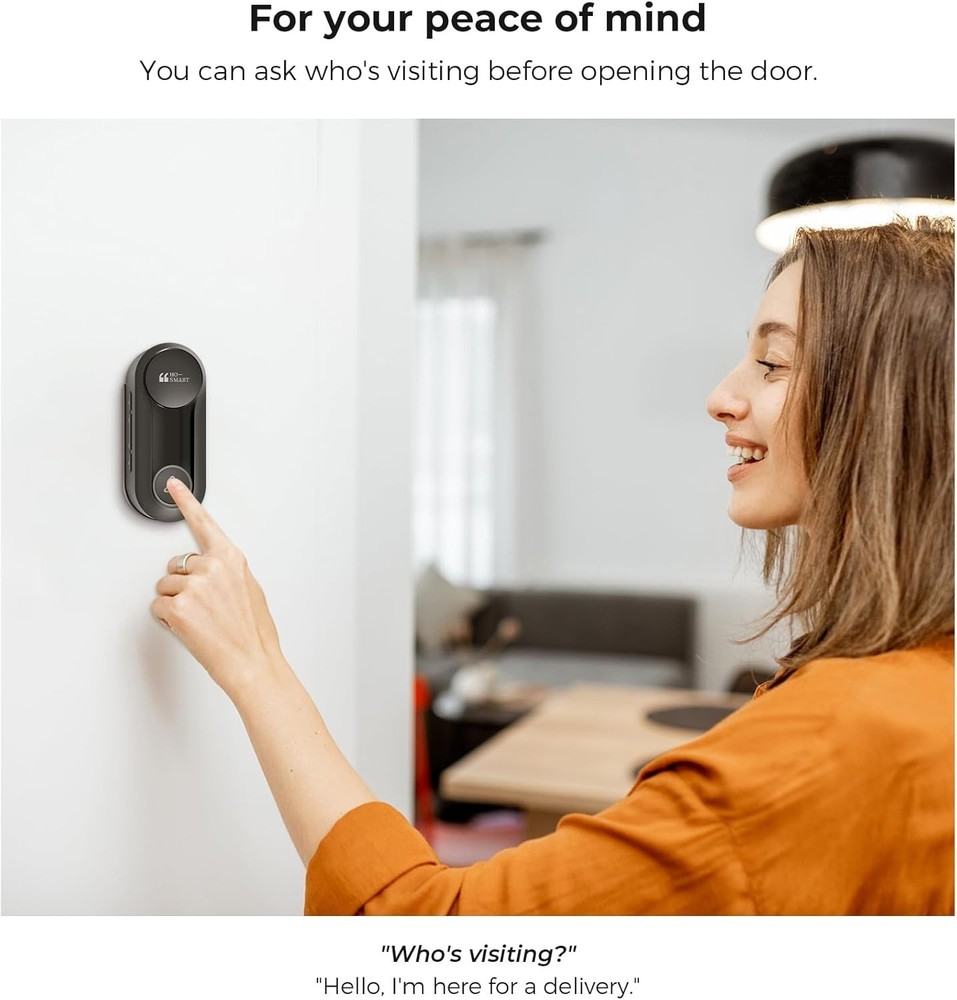 Wireless Doorbell, Hosmart UltraBell Wireless Intercom Doorbell System, Batte...
