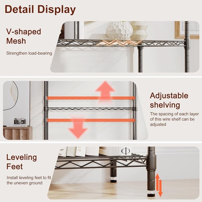 Adjustable Heavy Duty Metal Shelving Unit 4 Tier Storage Rack Rust Resistant New