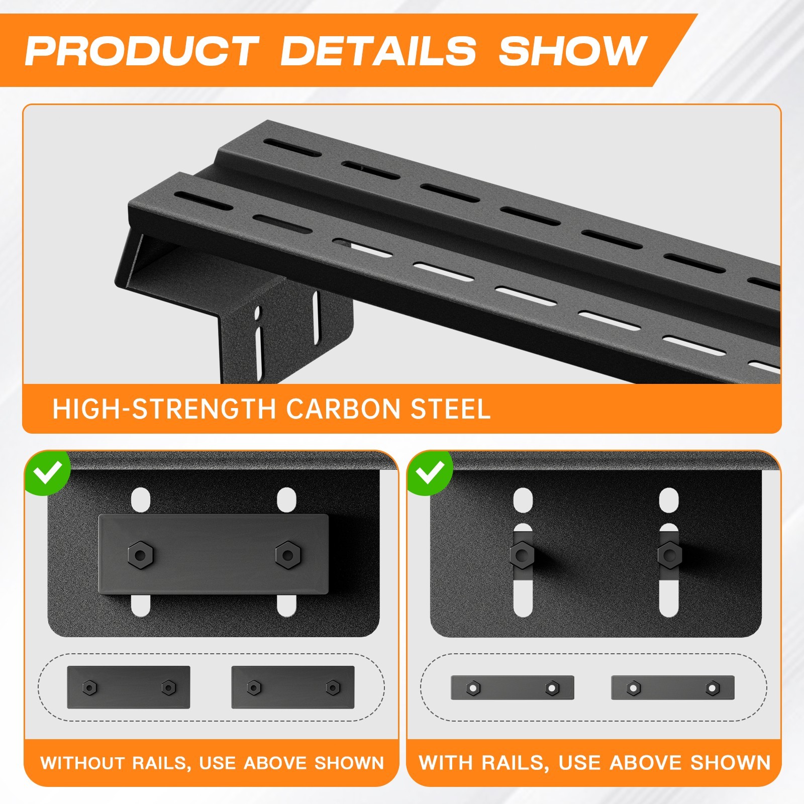 Universal Truck Bed Rack Low Profile Cargo Cross Bar 900lbs Fit Silverado Tacoma