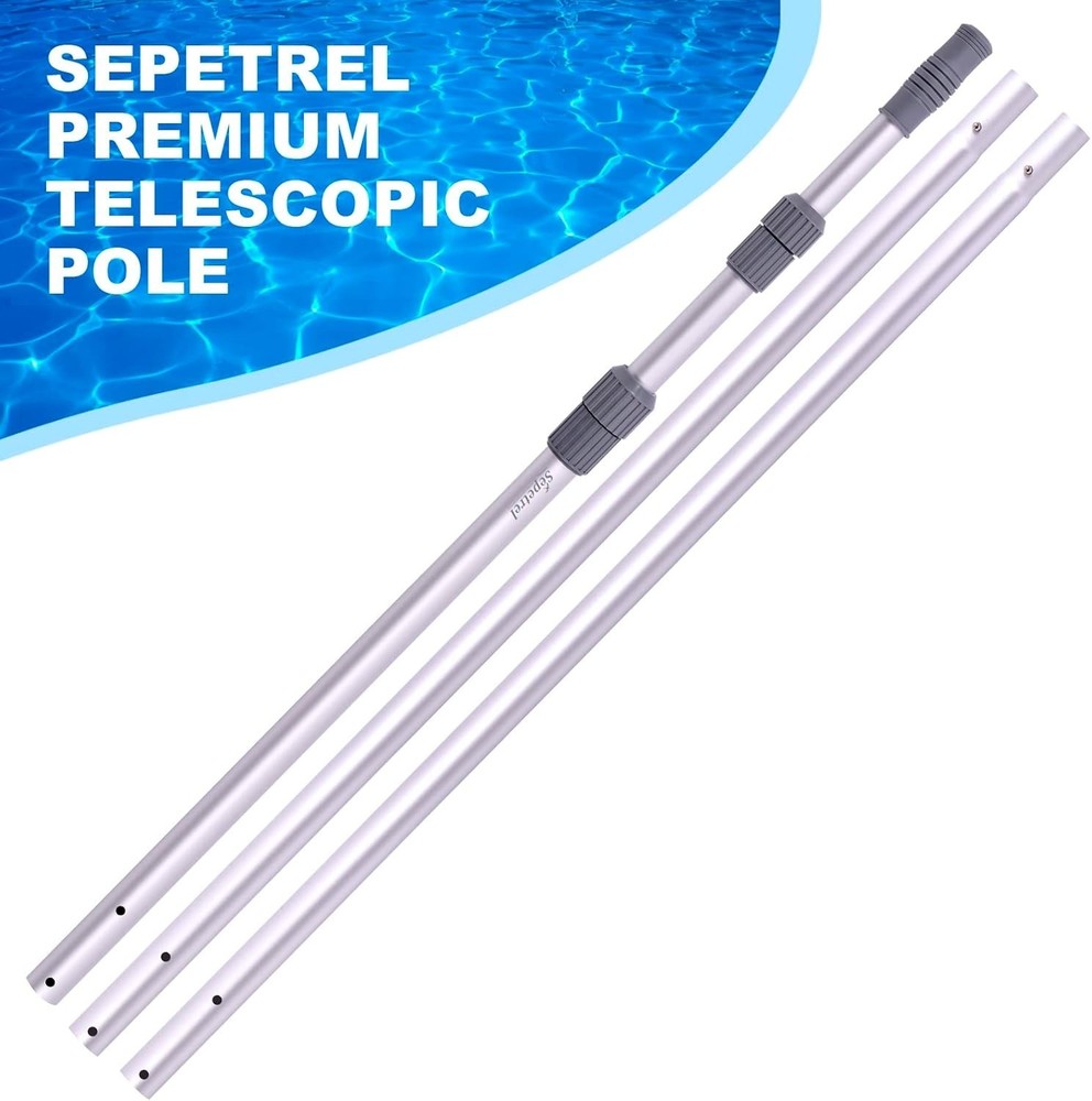 Sleek 15ft Telescoping Pool Pole - High-Strength, Adjustable Maintenance Tool