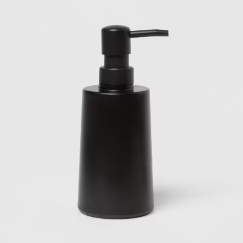 Bath Coordinates Bundle Black: Wastebasket & Soap Dispenser