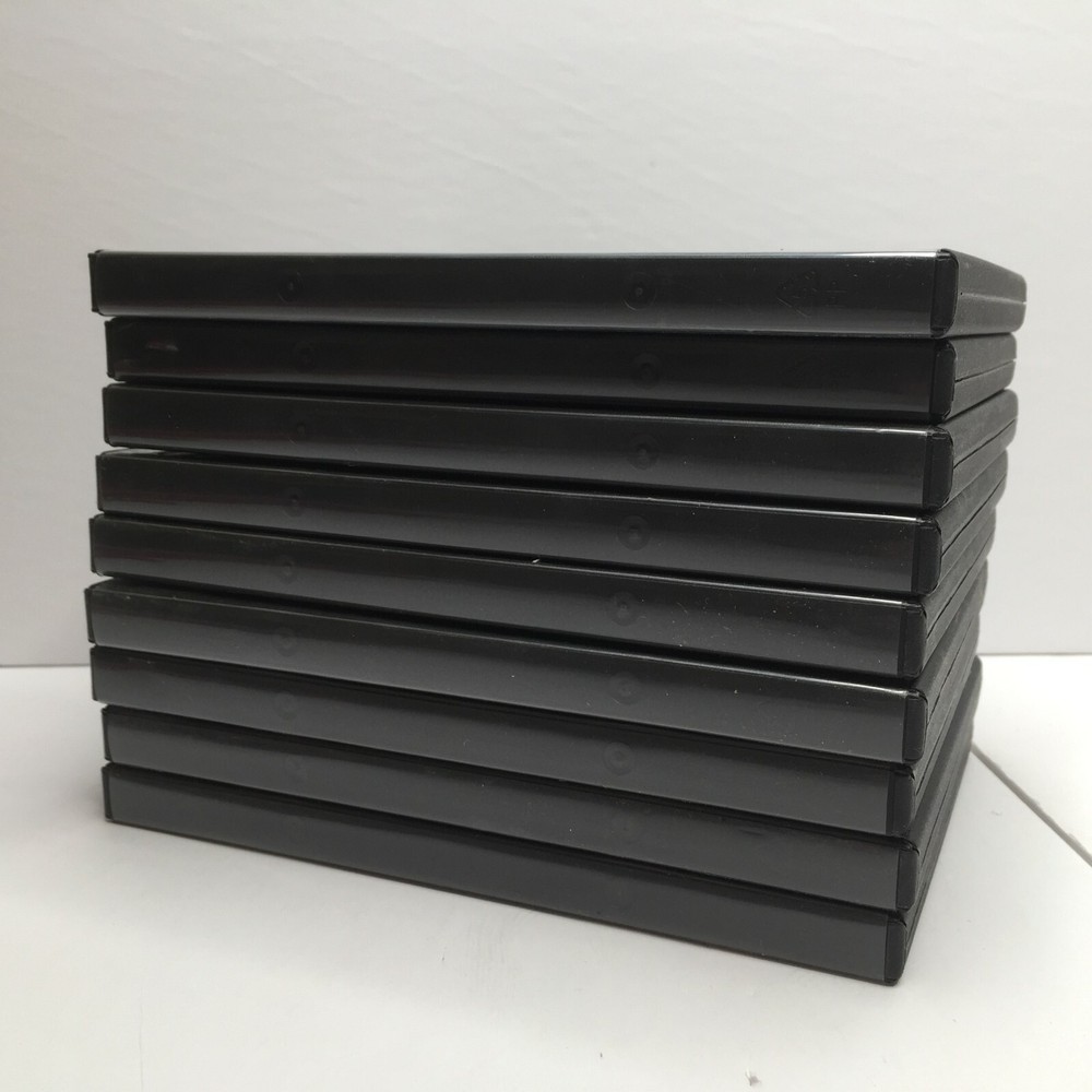 DVD Shell Cases Blank Black Empty Storage Organize Replacement Set Of 9