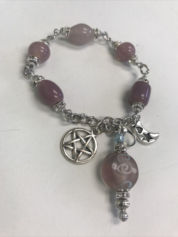 Purple Glass Pendulum Bracelet Crystal Spinners 367