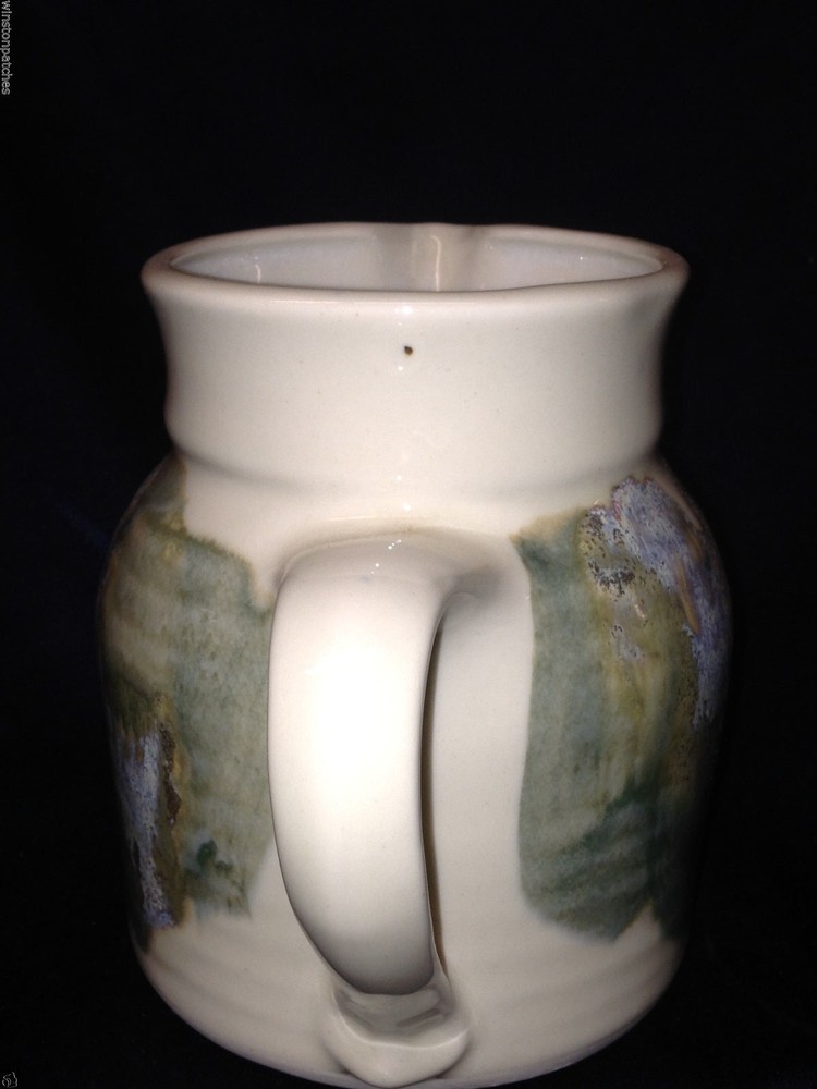KRAVEC STUDIOS NAPLES FLORIDA 1 QUART PITCHER FLOW GLAZE OFF WHITE