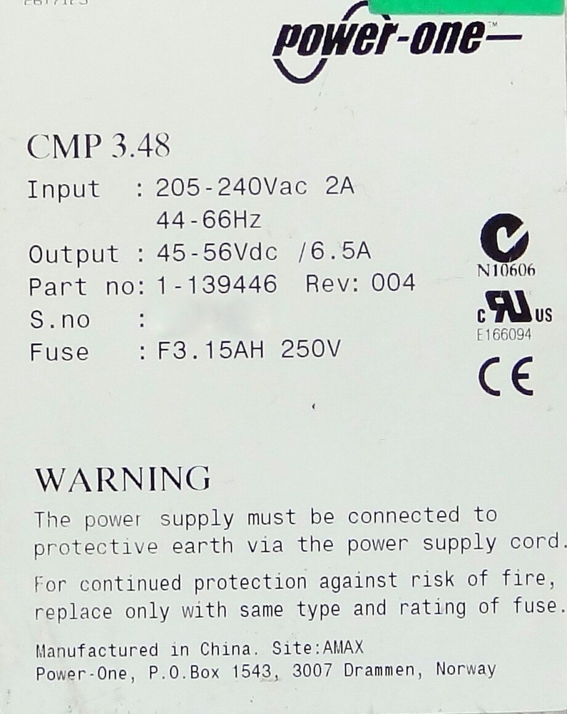 Power-one CMP 3.48 Rectifier 1-139446