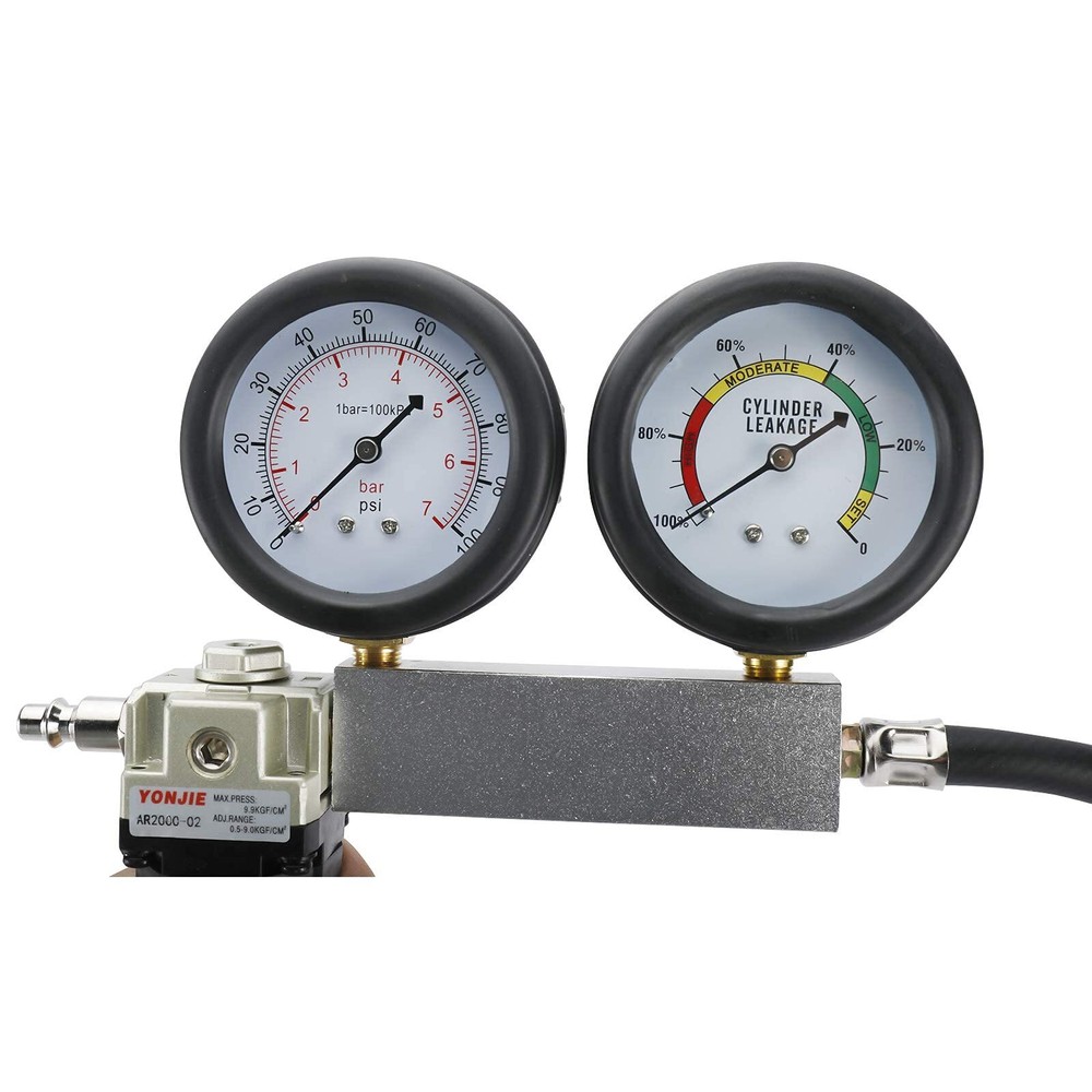 KUNTEC Cylinder Leak Down Tester Engine Compression Diagnostics Test Tool Kit