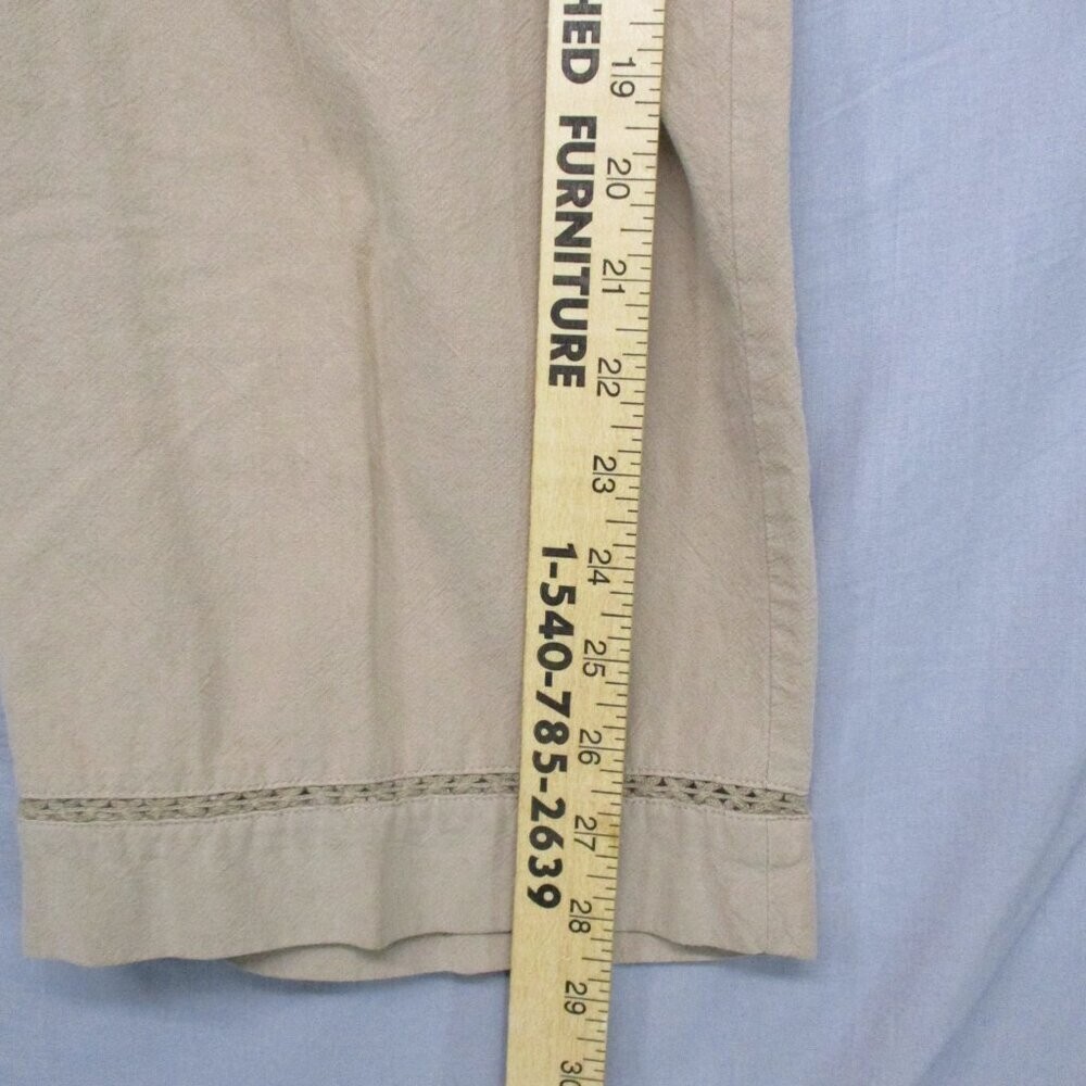 Alfred Dunner Gaucho Capri Pants 100% Cotton Beige Women Size | 12P