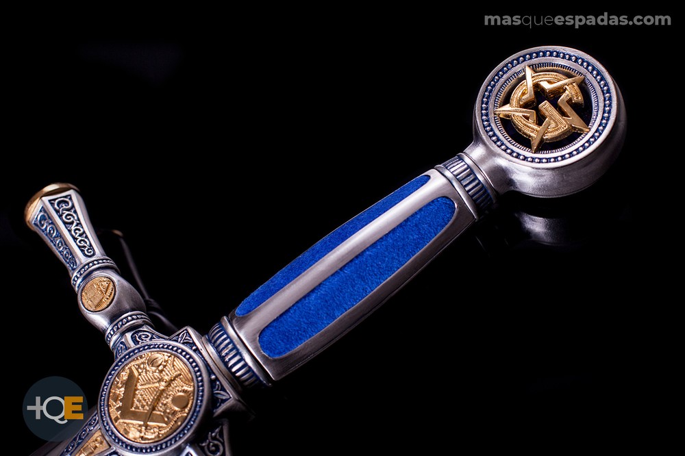 Blue enamelled silver Masonic Sword