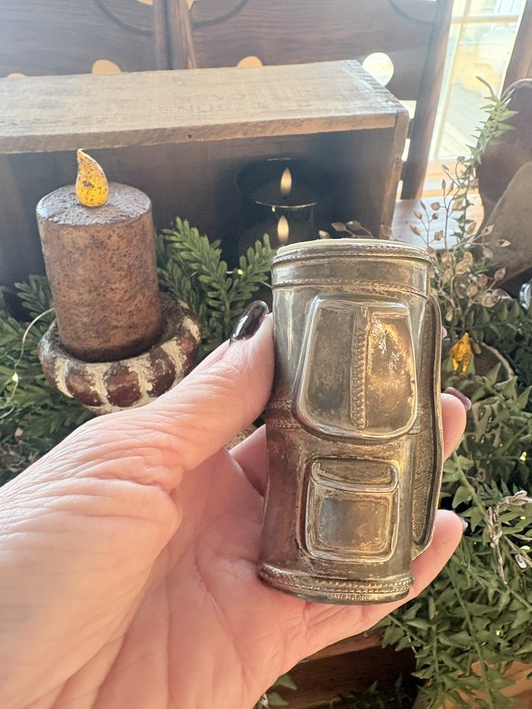 Silver Plated Grenadier England Golf Bag Trinket Holder/ Shot Glass Mid Century