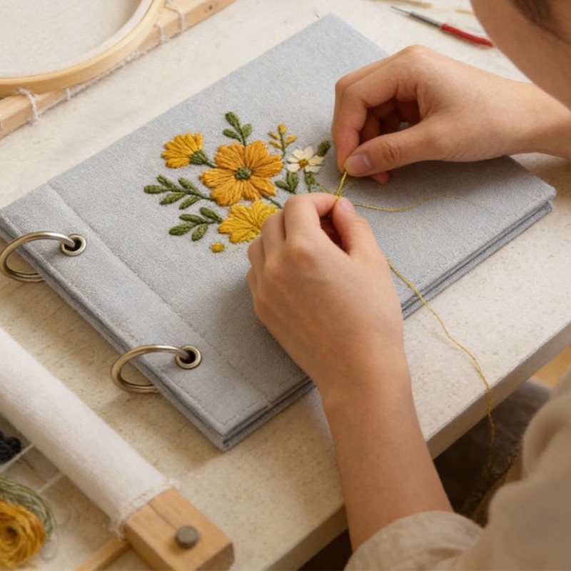 Professional Embroidery Set Includes Needle Thread Linen And Guide