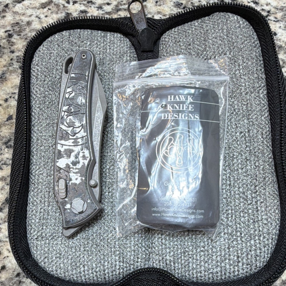 100% New Gavin Hawk - White Storm - Talon by Hawk Knife Designs