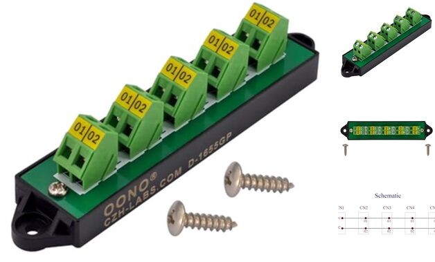 16Amp 300V 2x5 Position Terminal Block Distribution Module.  D-1655GP