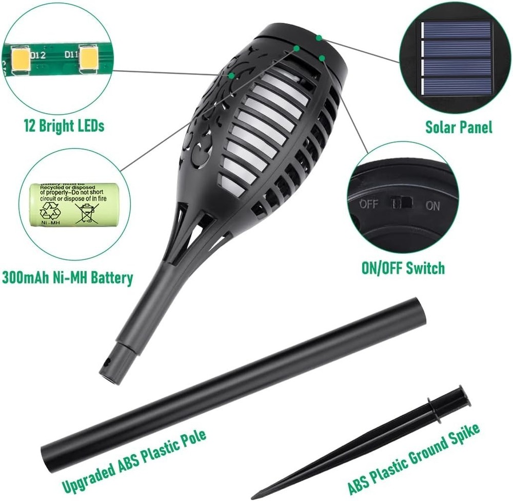 Halloween Decor Flame Torches for Outside Patio Pathway Yard Decorations