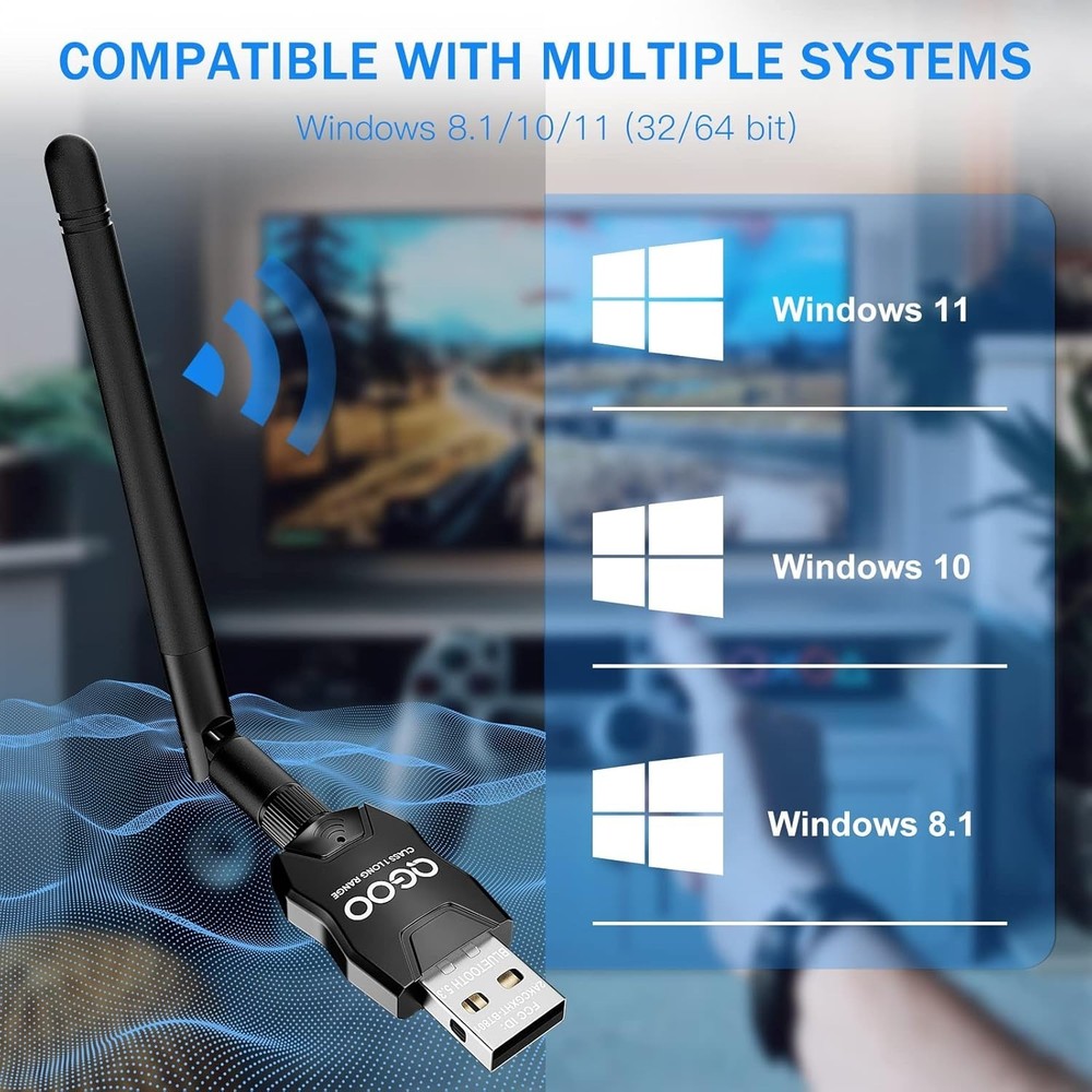 USB Bluetooth Dongle 5.3 - Class 1 Long-Range Receiver for Multi-Device Support