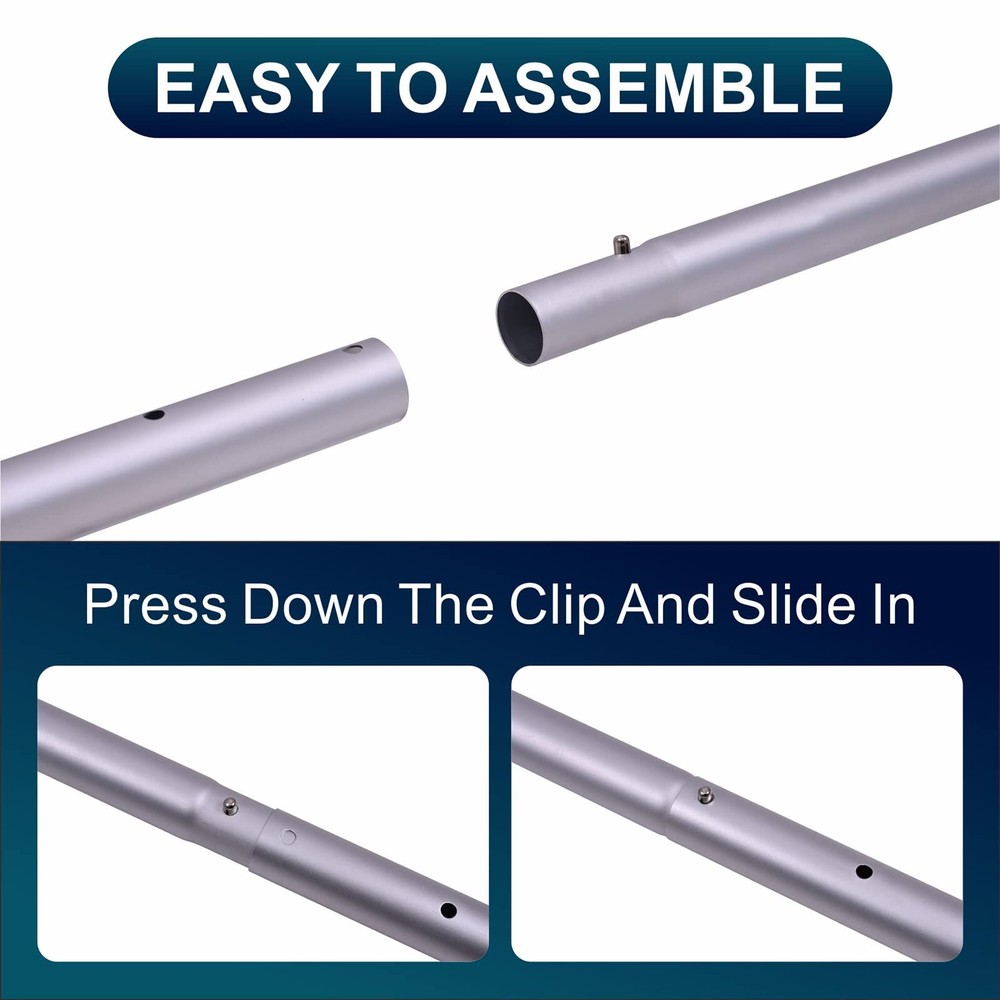 Pool Pole 16ft Heavy Duty Detachable Swimming Pool Pole With Userfriendly Double