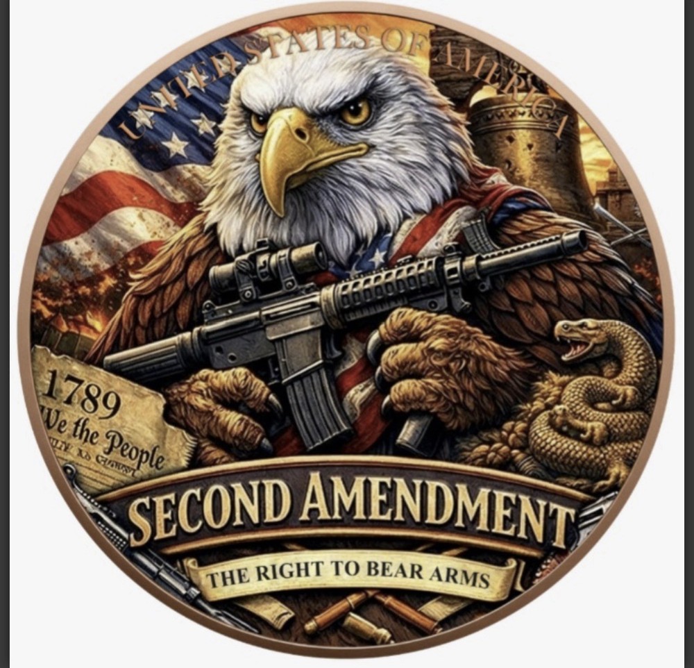 2nd Amendment Eagle Colorized 1 Kilo  Copper Medal in Capsule (PRE-ORDER) LAST 1