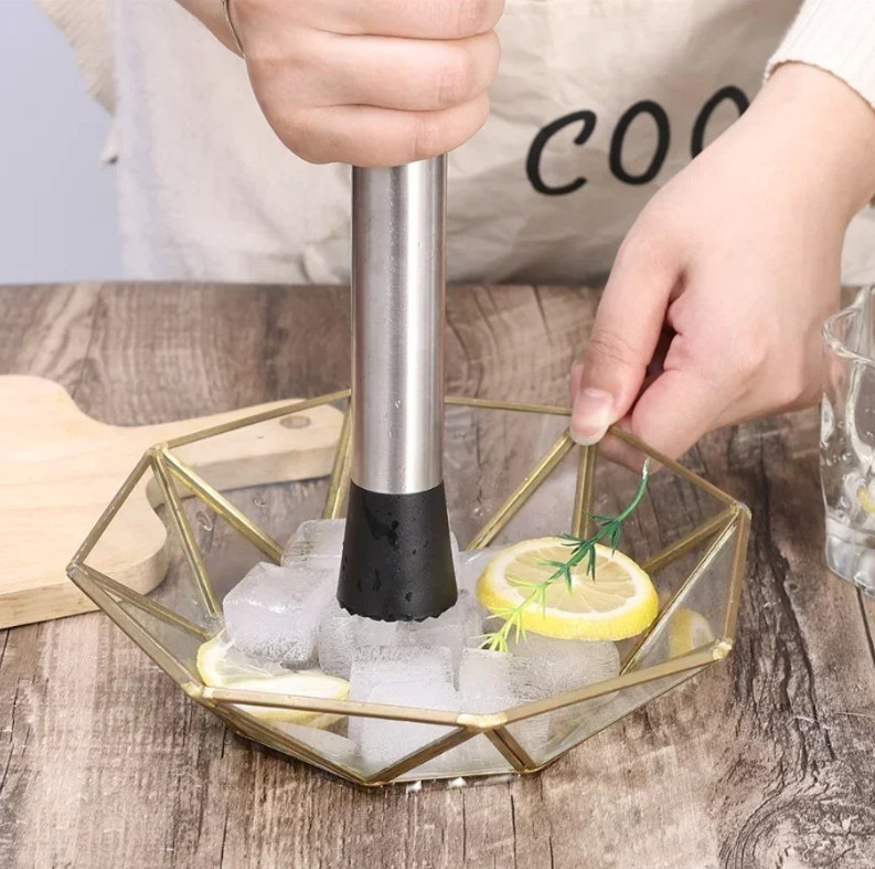 1pc Stainless Steel Ice Hammer & Muddler Stick for Cocktail & Fruit Use - NEW