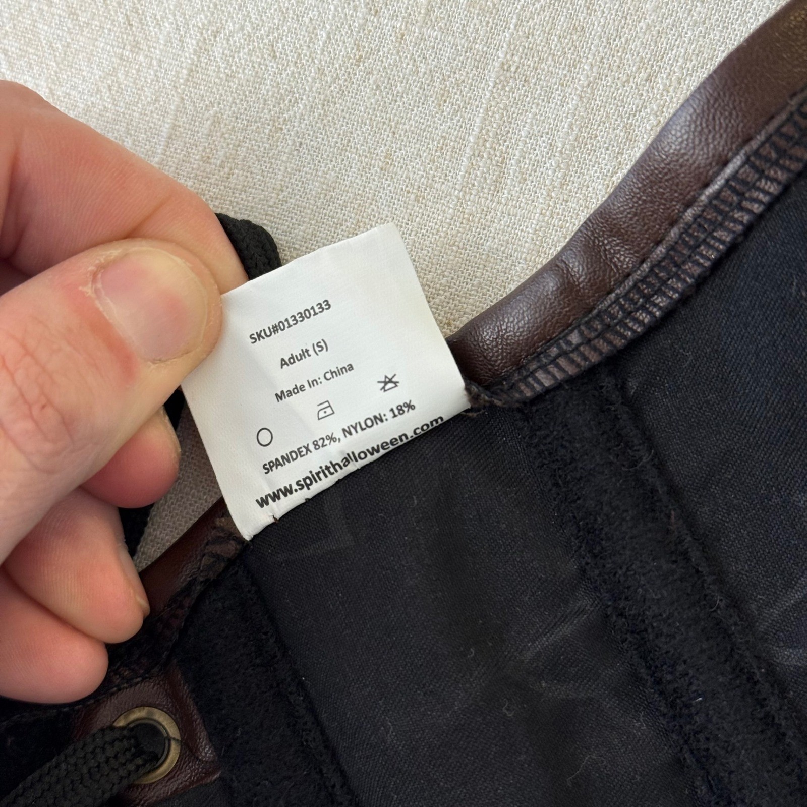 Steampunk Corset Brown Damask Faux Leather Hook Eye Small