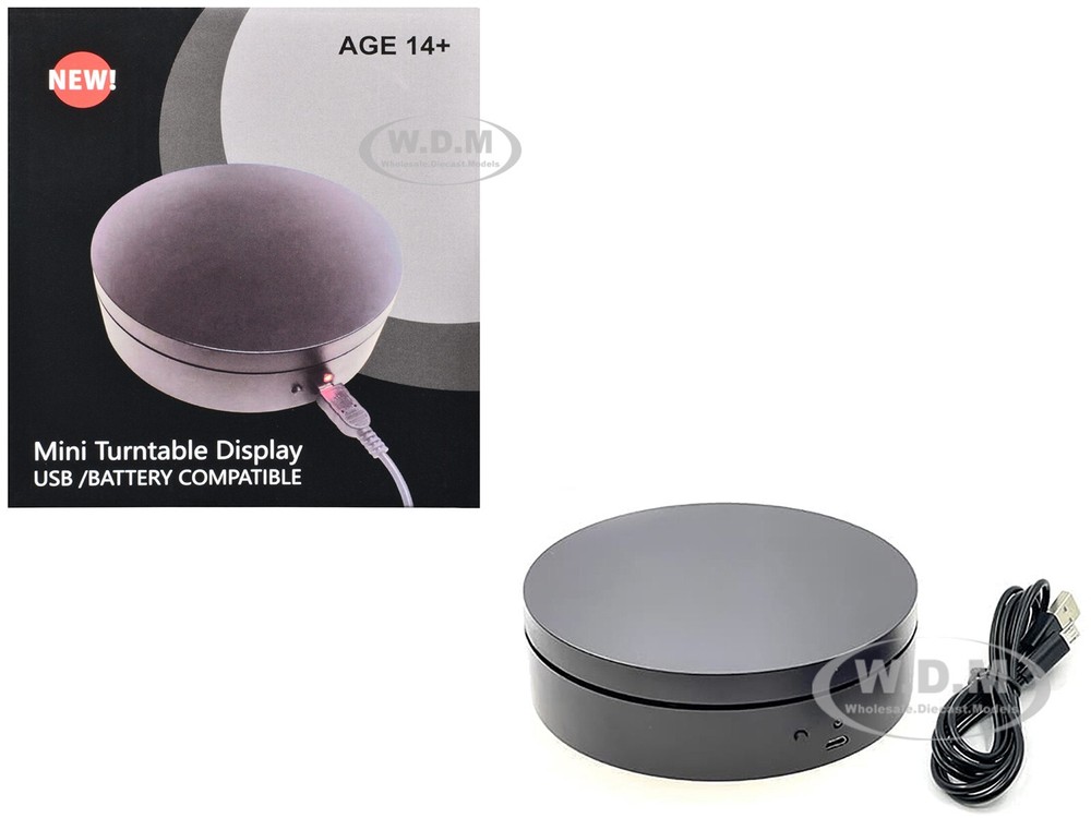 MINI TURNTABLE ROTATING DISPLAY STAND 4.75" BLACK FOR 1/64 SCALE MODELS E12-BK
