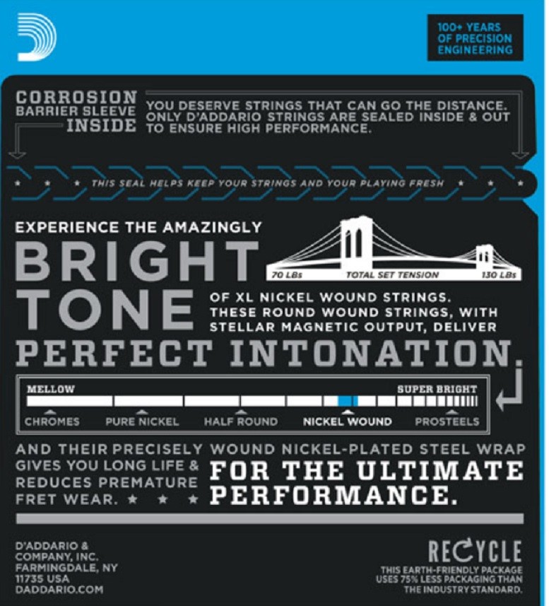 D'Addario EXL110 Electric Guitar Strings 10-46 Regular Light