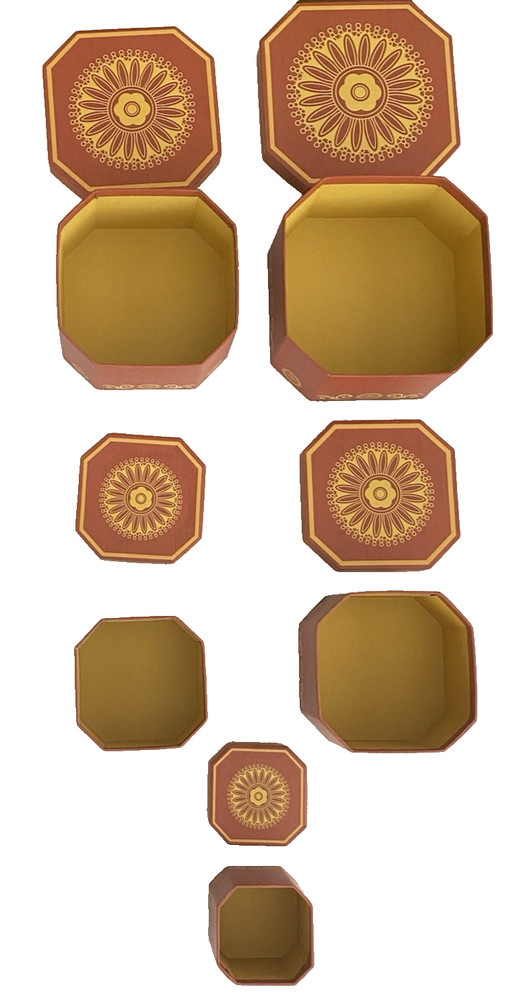 Gift Box Set 5 Hexagonal Nesting Boxes By Broadway Basketeers