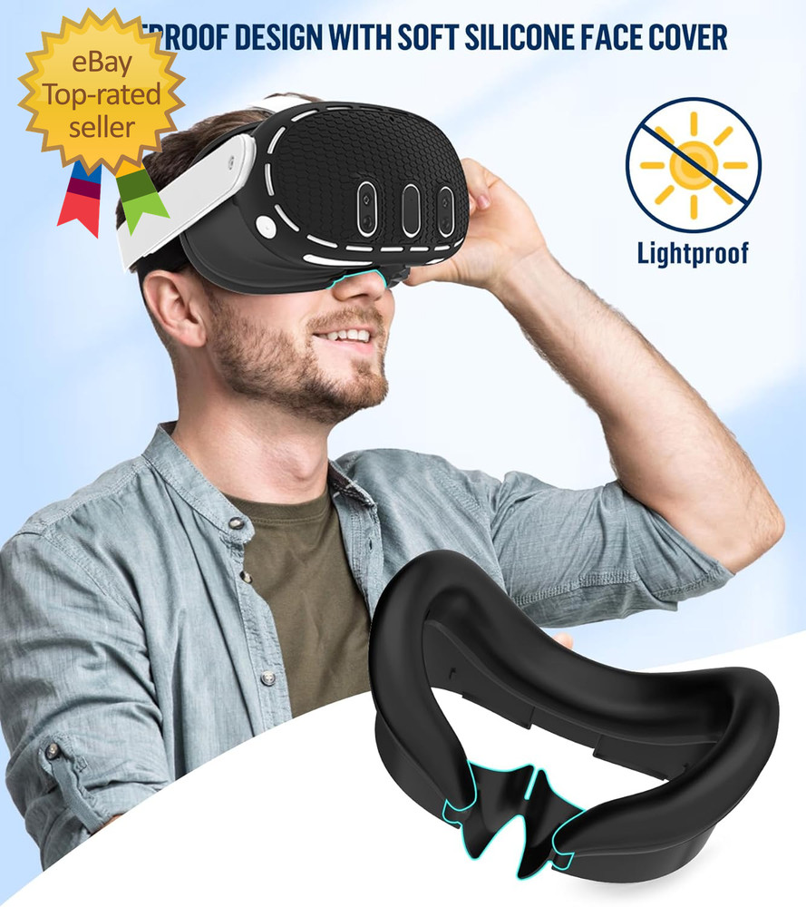 Silicone Cover Set Compatible with Meta/Oculus Quest 3 Accessories Controller