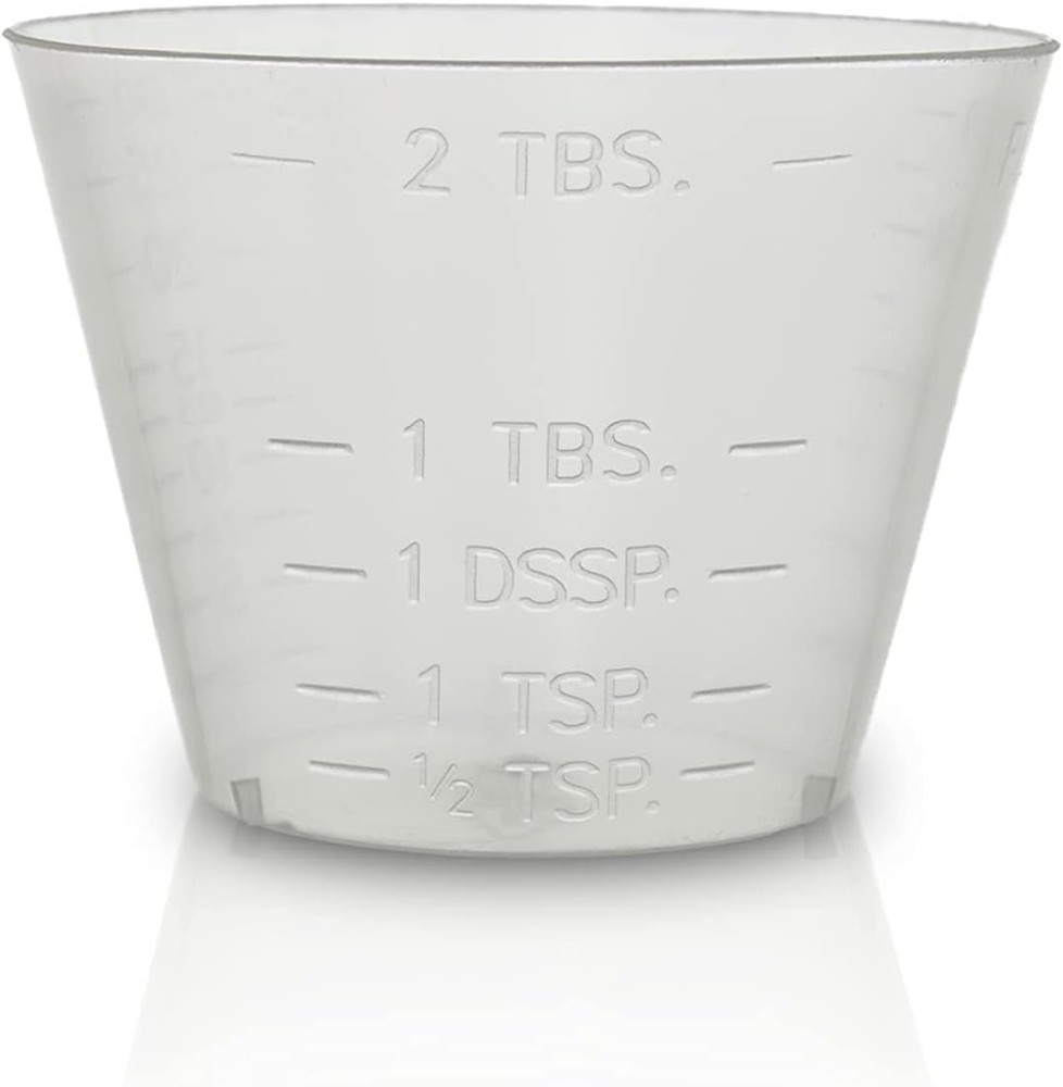 Disposable Plastic Measuring Cups 1oz Semi-Clear Flexible Accurate 200ct