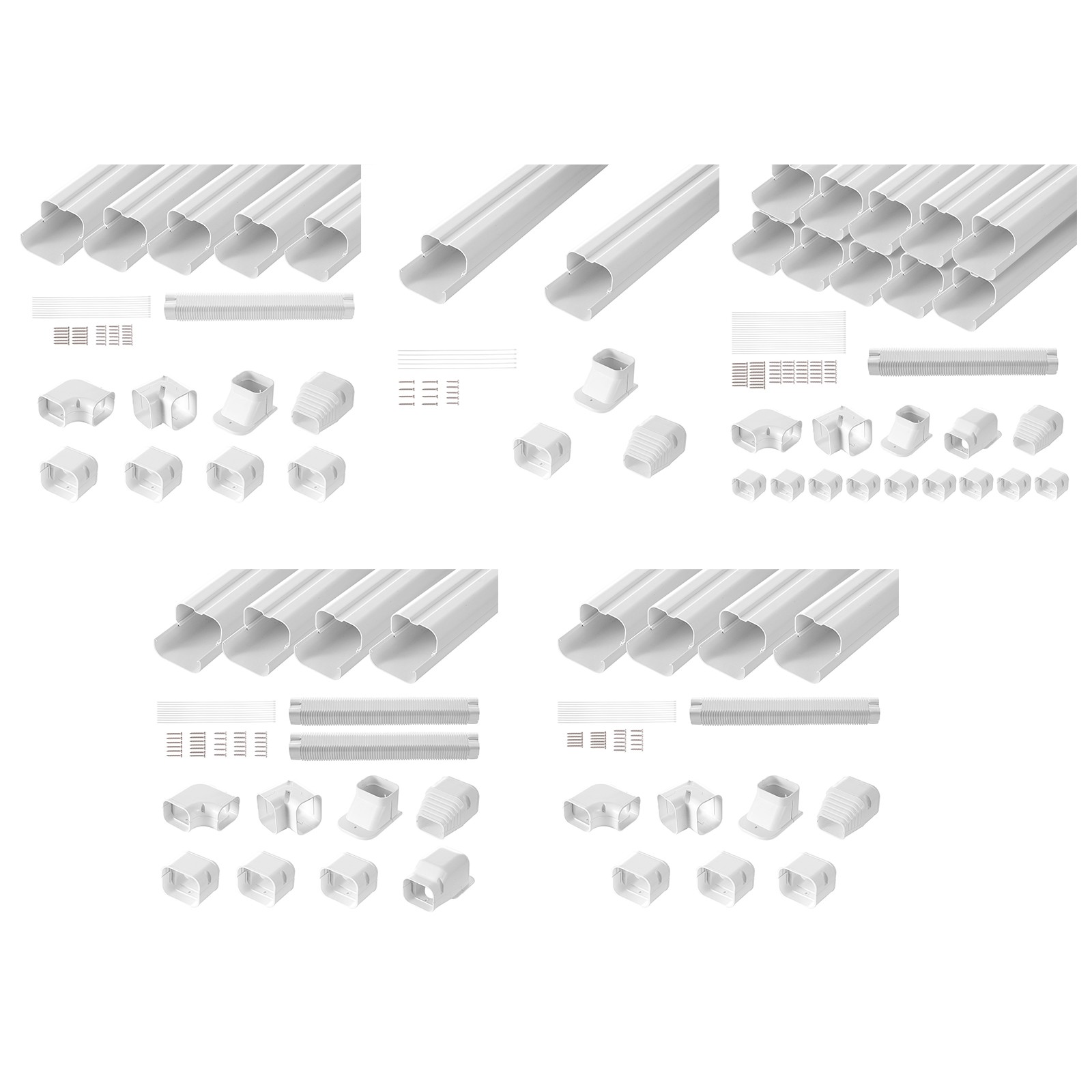 Uimoso 3" W Line Set Cover Kit For Mini Split Central Air Conditioner Decorative