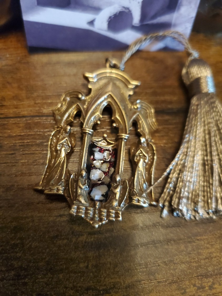 Tomb of Jesus Prayer Medallion with Stones From Tomb of Jesus Holy Sepulchre