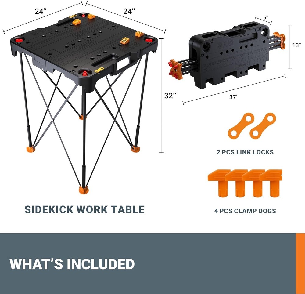 WX066 Sidekick Folding Work Table Portable All-in-One Work Bench