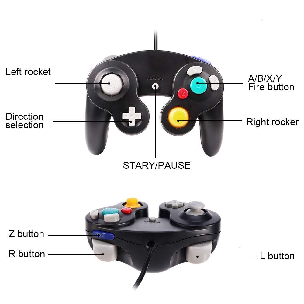 2 Pack Black Wired Controller For Nintendo GameCube Console CLASSIC JOYPAD