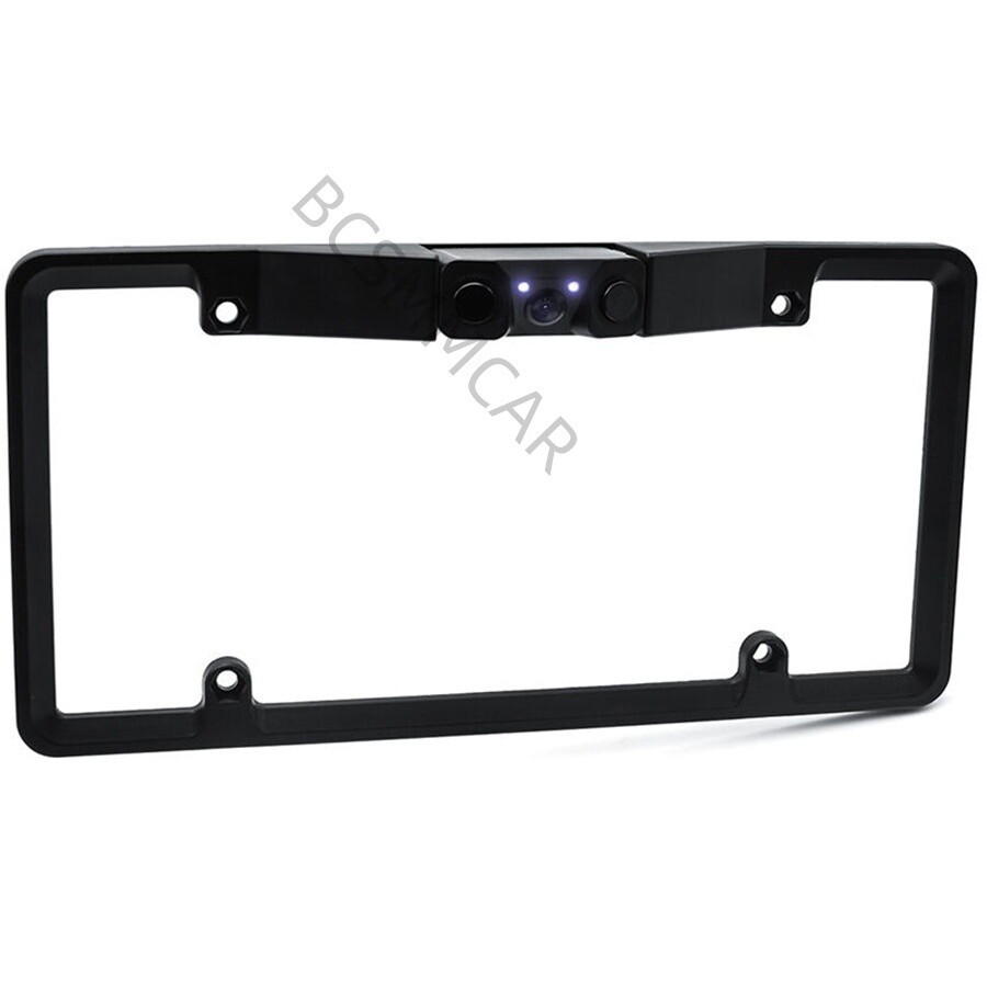 Car License Plate Frame Parking Sensor Radar With 2LED Rearview Backup Camera
