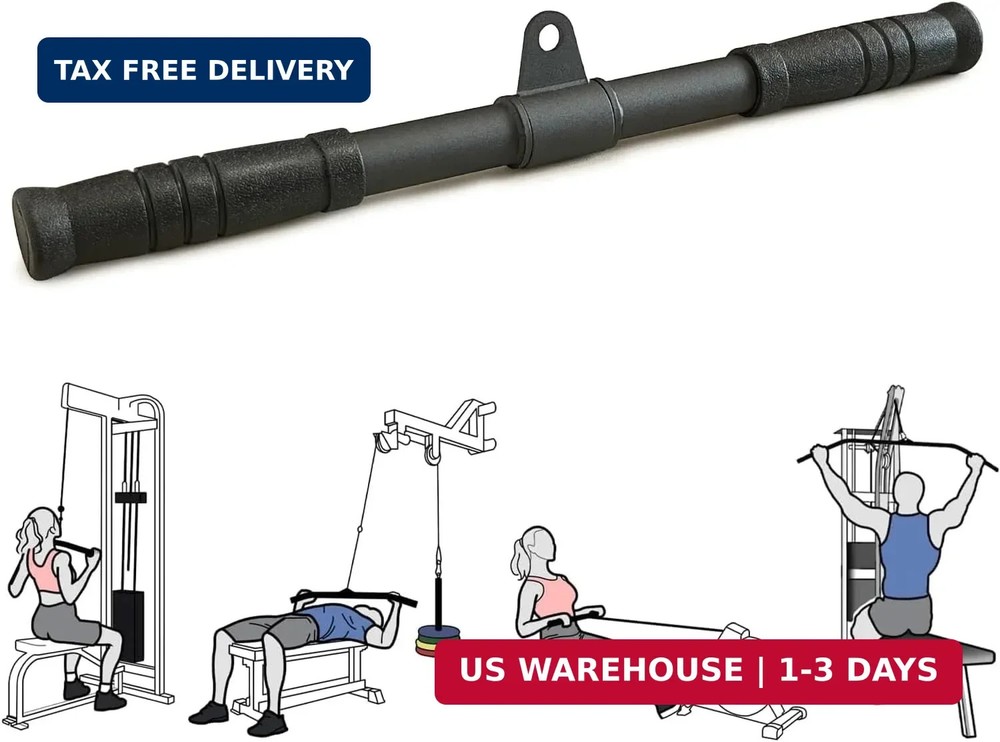 Straight Bar, Pull Down Bar 360 Rotating, Lat Pulldown Attachments Cable Attachm