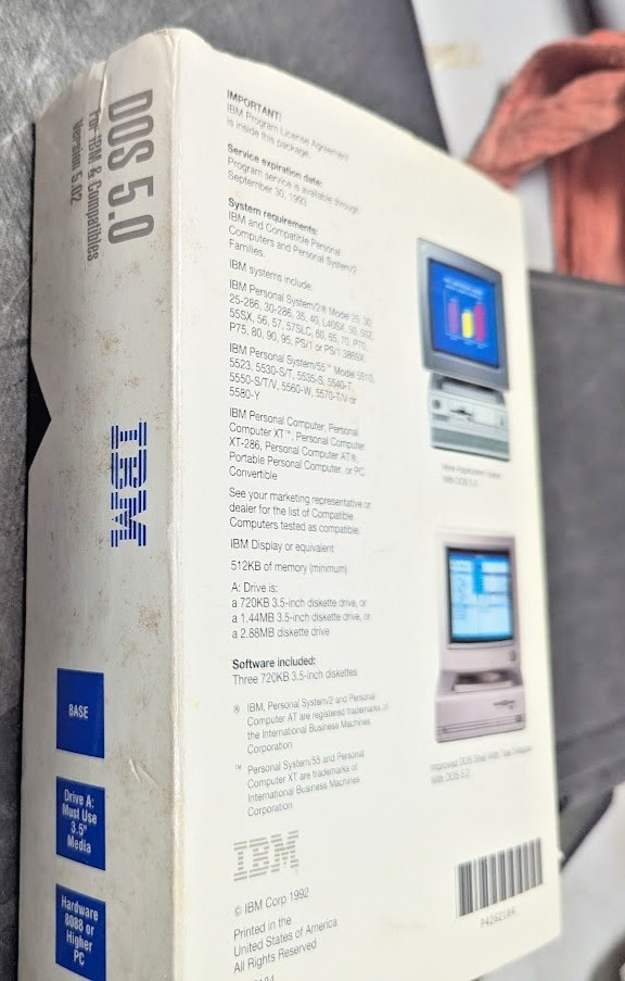 IBM DOS 5.0 Version 5.02 Programming Family - Complete Set with 3 Diskettes,