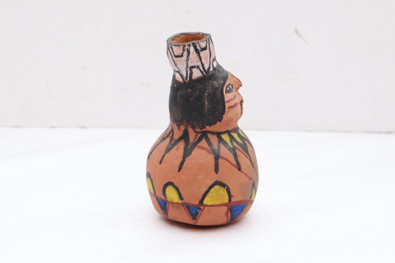Antique Mojave Yuma Figural Effigy Pot Pottery Vessel 5.75" Native American