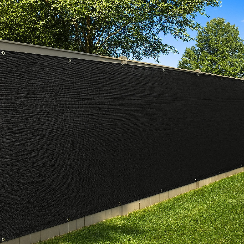6x50FT Fence Privacy Wind Screen Black HDPE Shade Cloth Winter Garden Patio Deck