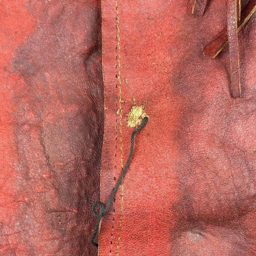 1880 - 1920 Handmade Red Leather Beaded Ceremonial Coat Native American Western
