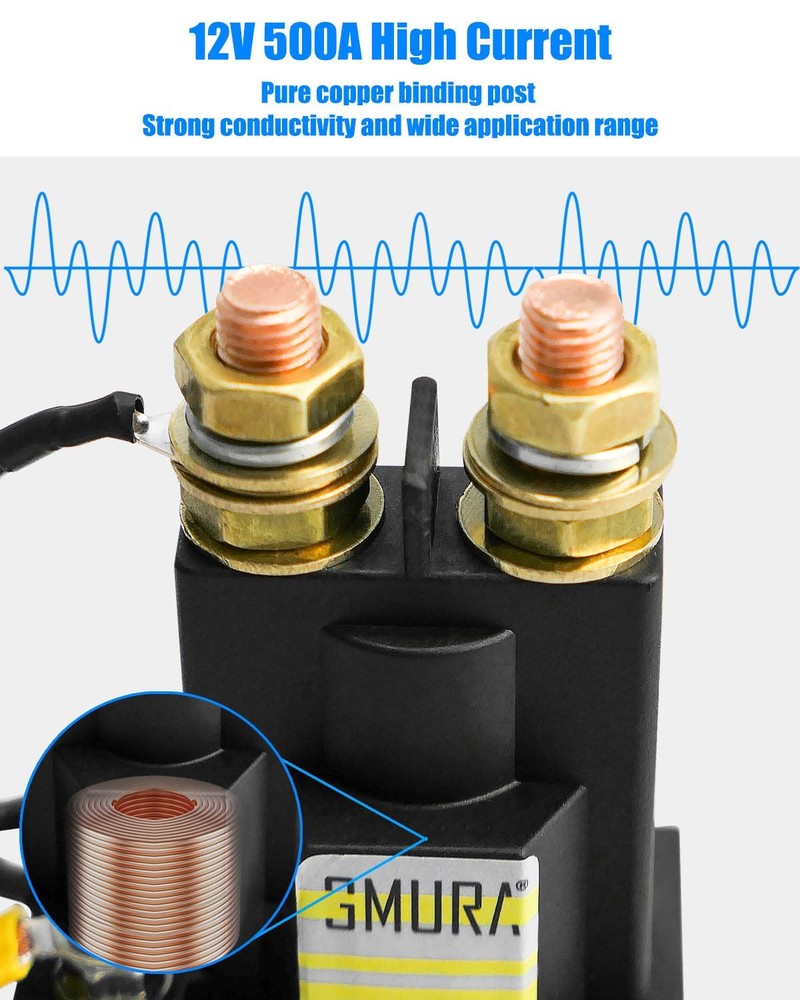 High Current Battery Disconnect Switch 12V 500A, Universal Kill...