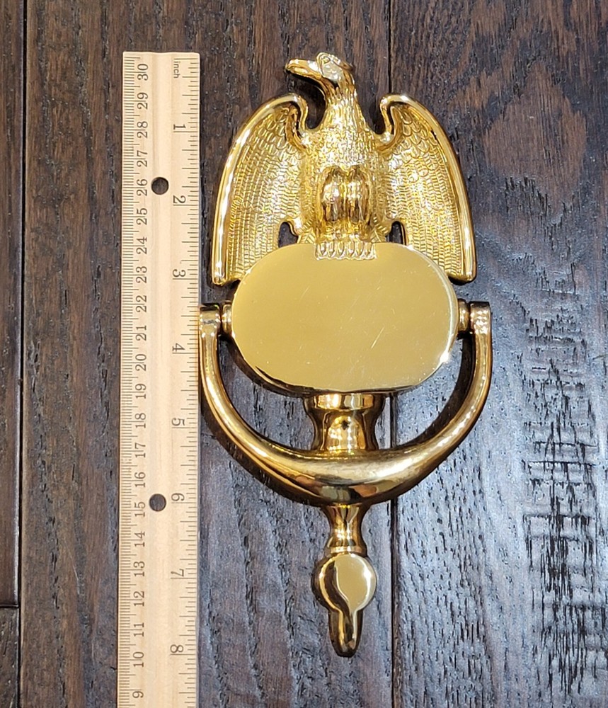 DOOR KNOCKER Solid Brass AMERICAN EAGLE 1970's EB 8" x 4" VINTAGE Baldwin