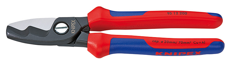 Knipex 9512200 Cable Shears With Twin Cutting Edge With Multi-Component Grips