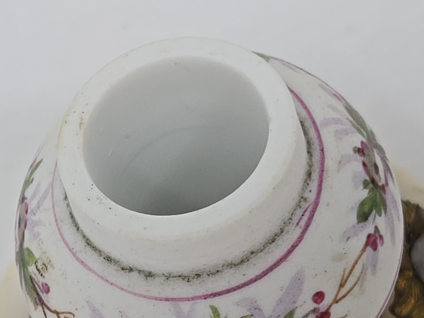 19th Century Marble, Porcelain & Brass French Made Inkwell