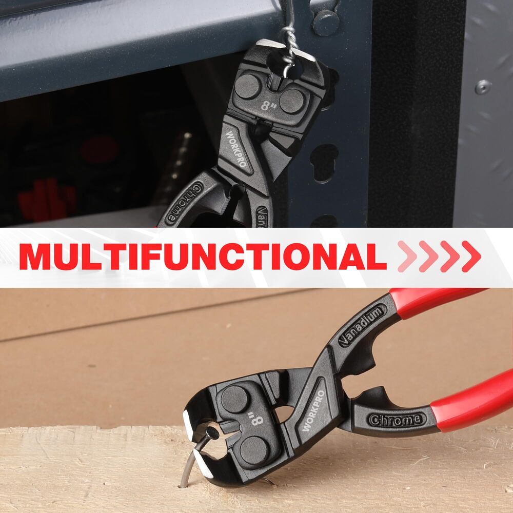 WORKPRO 8 Inch Nail Puller Plier High Leverage Cutting Pliers with Gripping Jaws